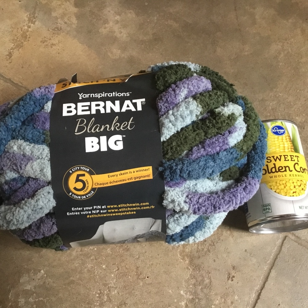 Bernat Yarnspirations big blanket Jumbo yarn 32 yards purple greens